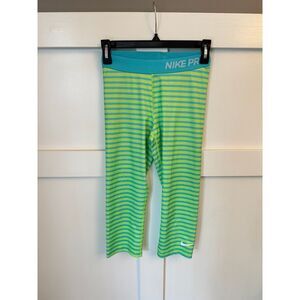 Nike women's‎ bright green and blue leggings size small